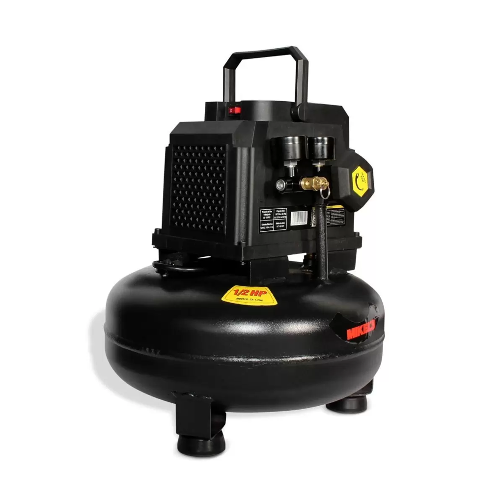 [MIK-CA-1/2HP] Compresor De Aire 1/2 Hp, Tipo Hamburguesa 11 Lts Libre De Aceite MIKELS CA-1/2HP