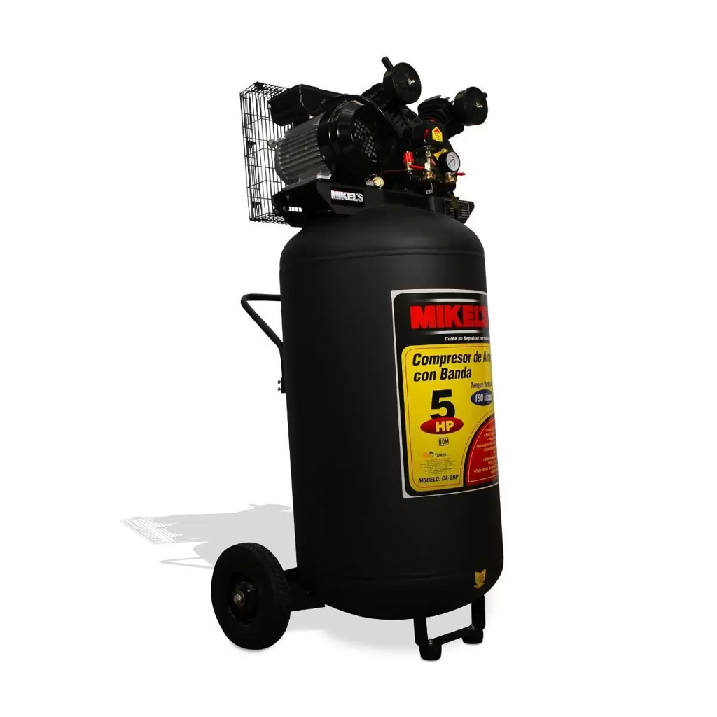 [MIK-CA-5HP] Compresor de Banda Vertical 190 L 5 Hp 127 V 123 Psi
