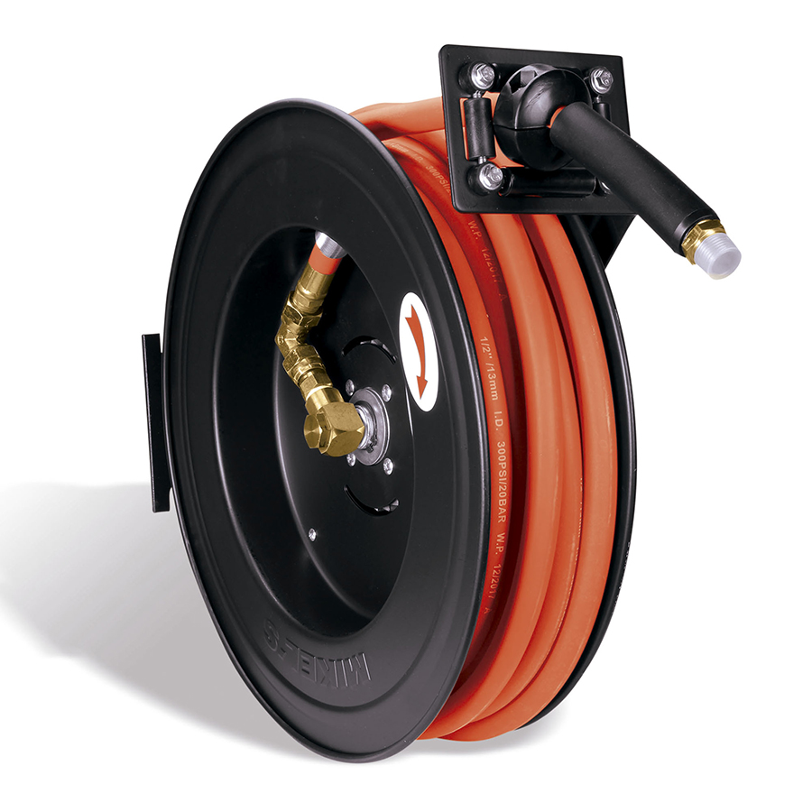 [MIK-CAM-2] Carrete De Acero Con Manguera 3/8” Sistema Retráctil 15 M