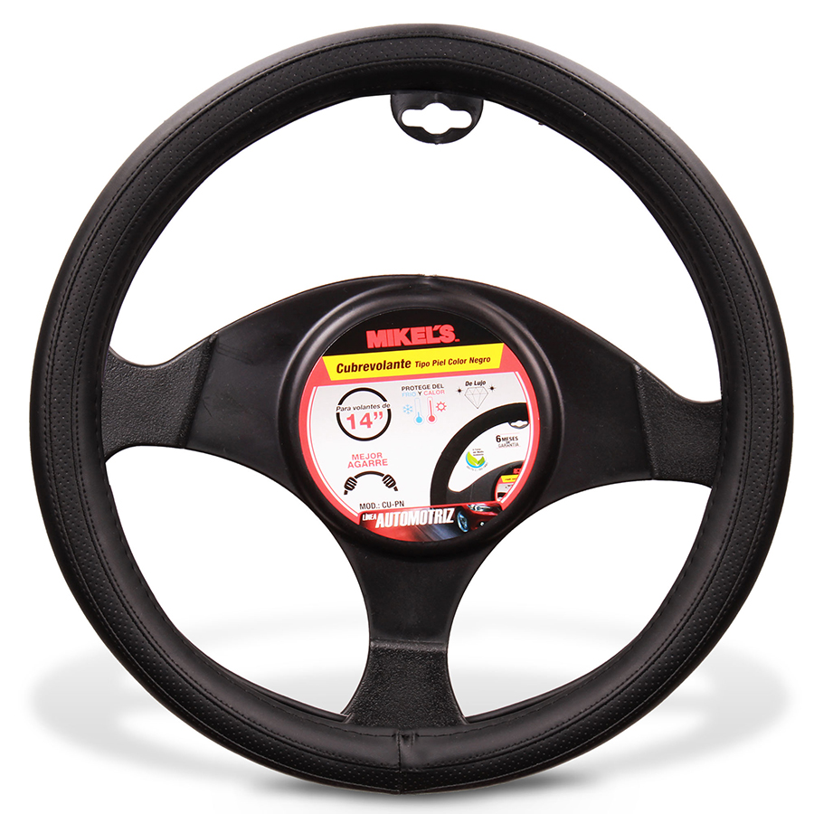 [MIK-CU-PN] Cubrevolante De Piel Color Negro
