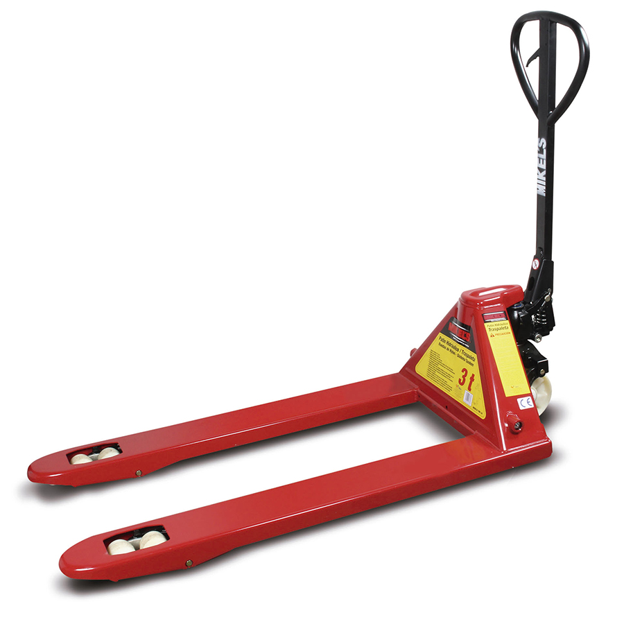 [MIK-TMK-3N] Patin Hidráulico Traspaleta Con Ruedas Nylon Sistema Tándem 3 Ton