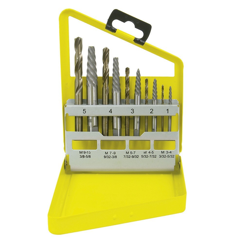 [SUR-107044] Juego de extractor para tornillos con brocas 10 piezas Surtek 107044