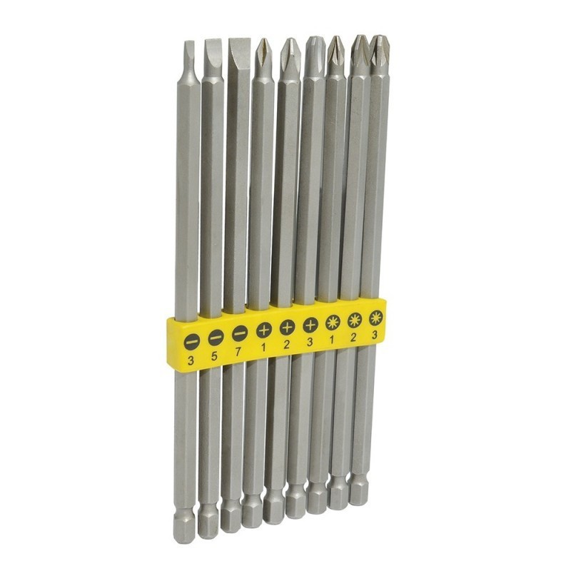 [SUR-PFCL9] Juego combinado de puntas extra largas hexágono de 1/4" 9 piezas Surtek PFCL9
