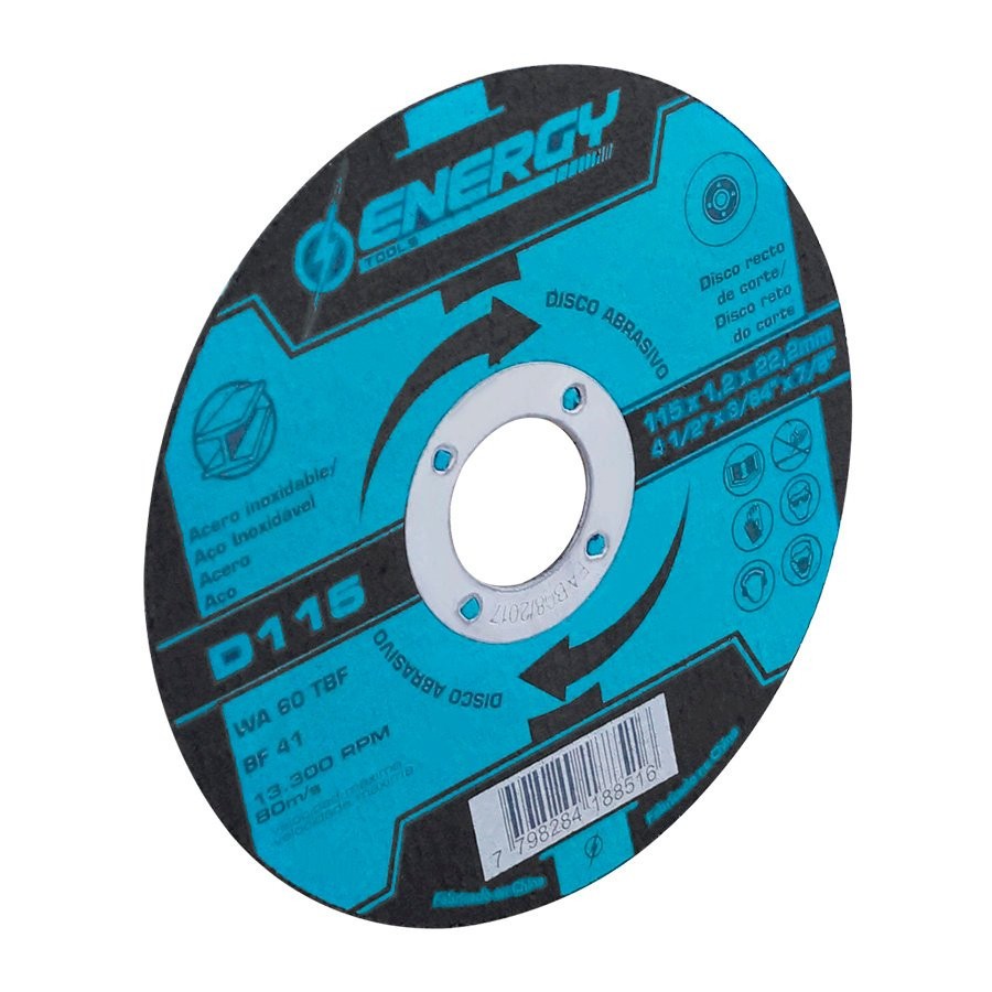 [SYN-D11512E] Disco de Corte Acero Inoxidable 4-1/2" X 1 X 7/8