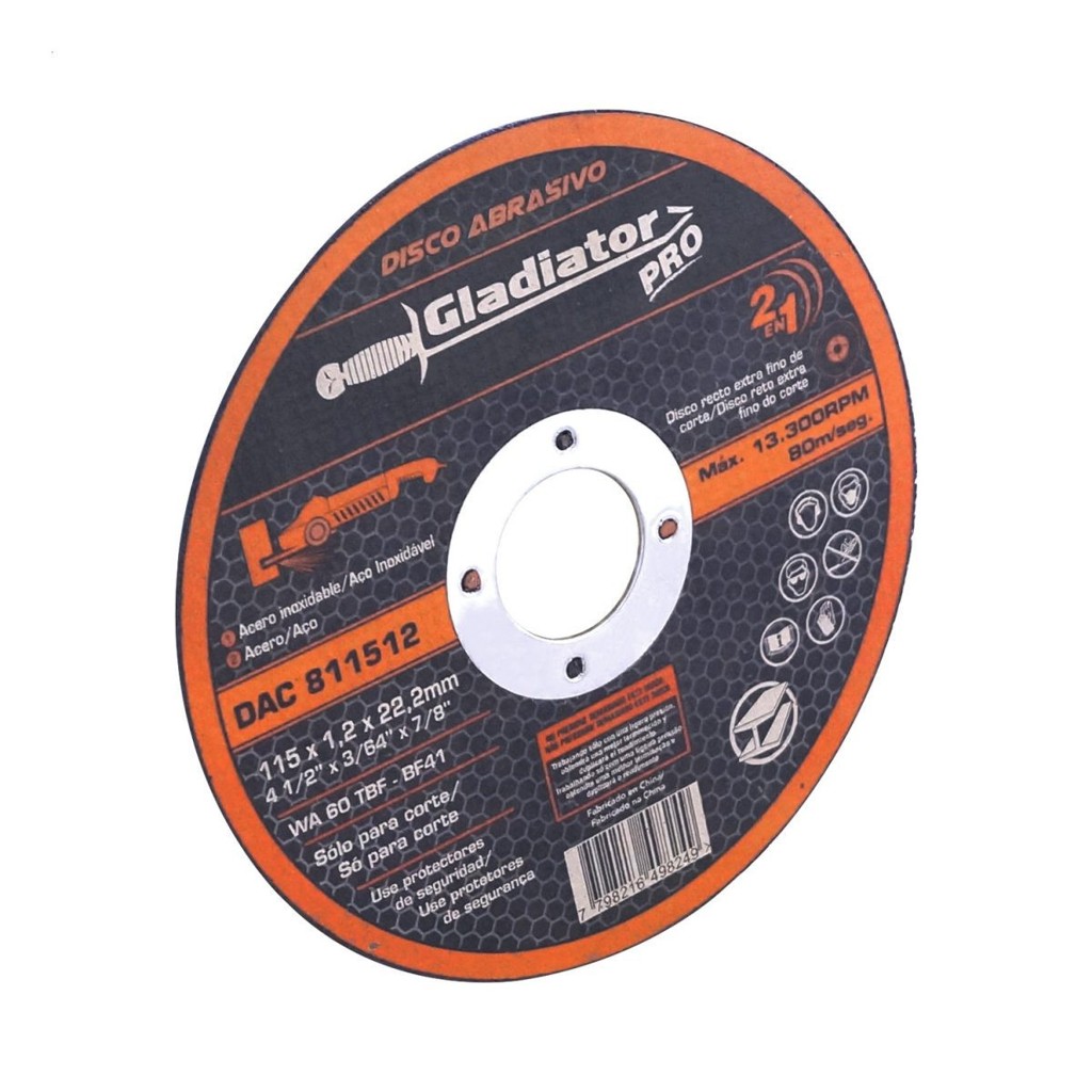 [SYN-DAC811512] Disco Abrasivo de Corte fino 4-1/2" SYN-DAC811512