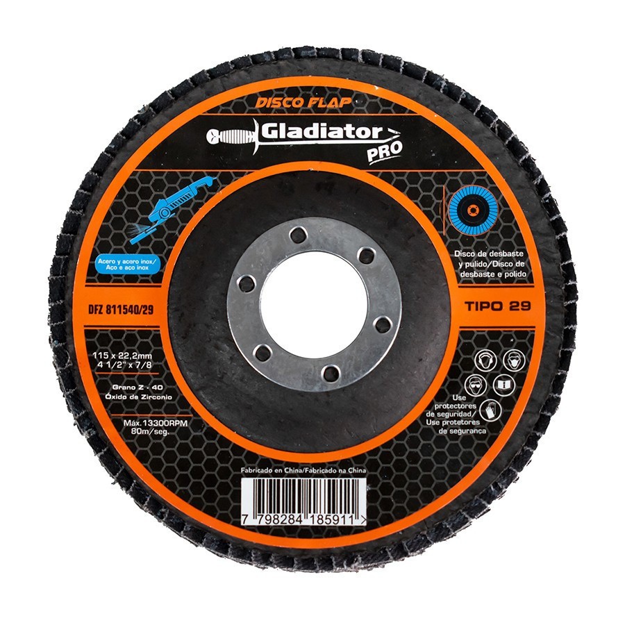[SYN-DFZ81156029] Disco laminado 4.1/2"x7/8" Grano 60 Zirconio