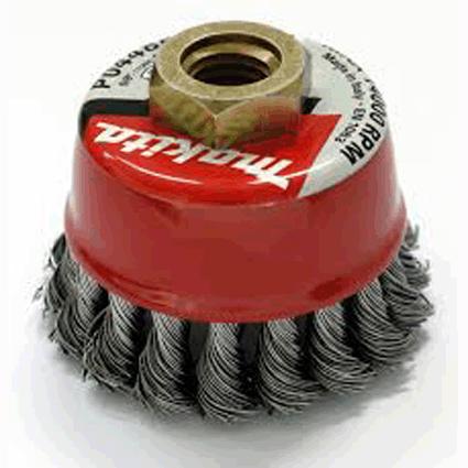 [T01993] Cepillo Circular De Copa 2-1/2" Multi Roscas Trenzadas 5/8""-M14