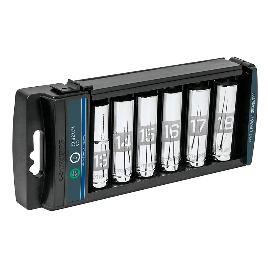 [TRUP-14175] Dados largos, cuadro 1/2', 6 piezas, milimétricas