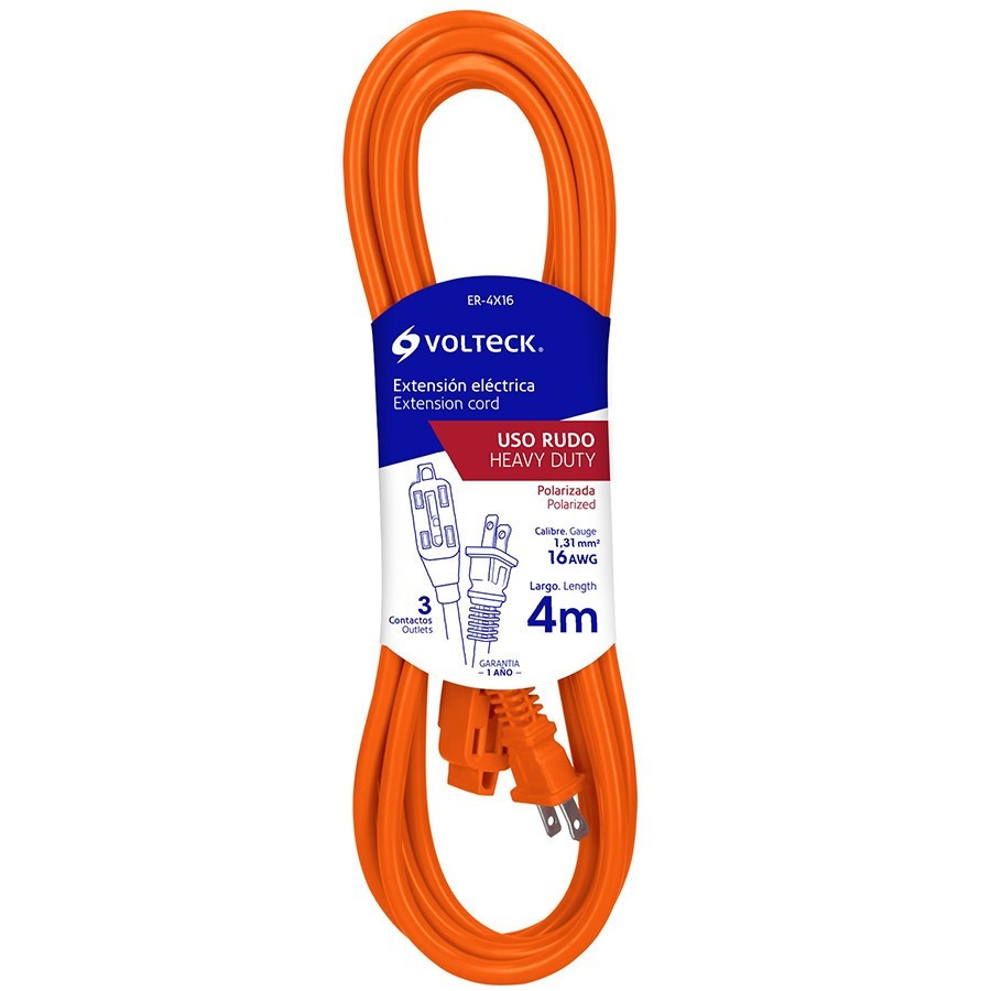 [TRUP-48044] Extensión eléctrica uso rudo, 6 m, calibre 16, Volteck 48044