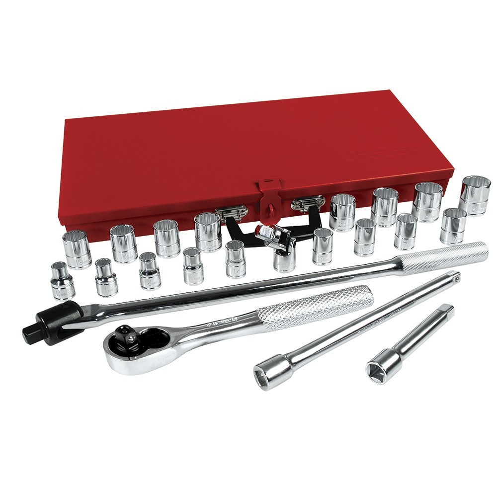 [URR-54210] Juego de dados y accesorios cuadro de 1/2" metrico 23 piezas Urrea 54210