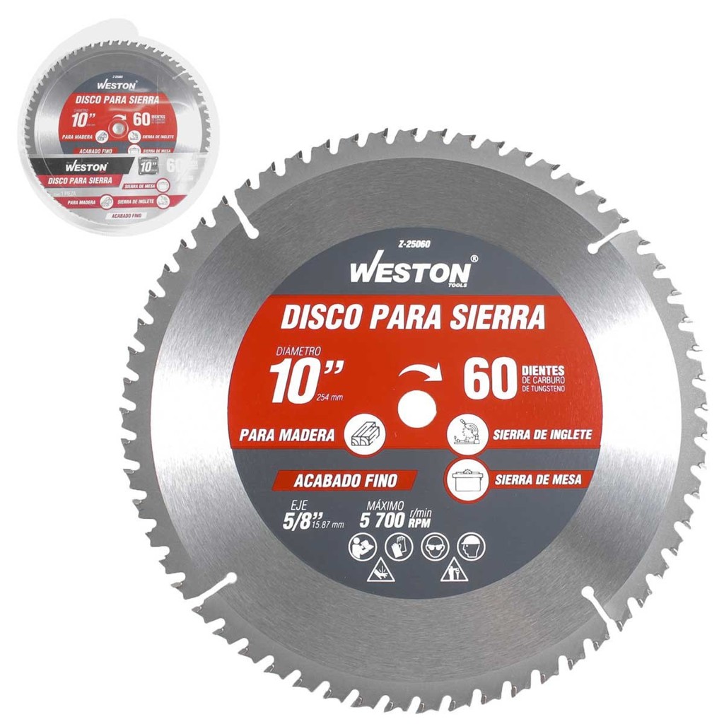 [WEST-Z25060] DISCO PARA SIERRA CIRCULAR P/MADERA 10'' X 5/8'' 60DT WEST-Z25060
