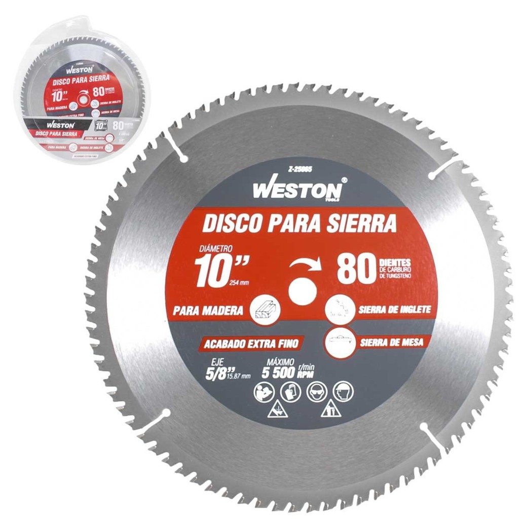[WEST-Z25065] DISCO PARA SIERRA CIRCULAR P/MADERA 10'' X 5/8'' 80DT WEST-Z25065