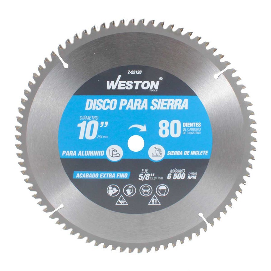[WEST-Z25120] DISCO PARA SIERRA CIRCULAR P/ALUMINIO 10'' X 5/8'' 80DT WEST-Z25120