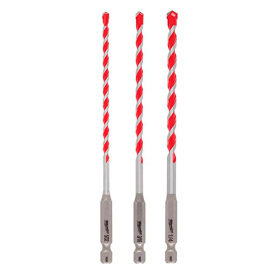 [AMIL48209050] Brocas Con Punta De Carburo Juego De 3 Piezas