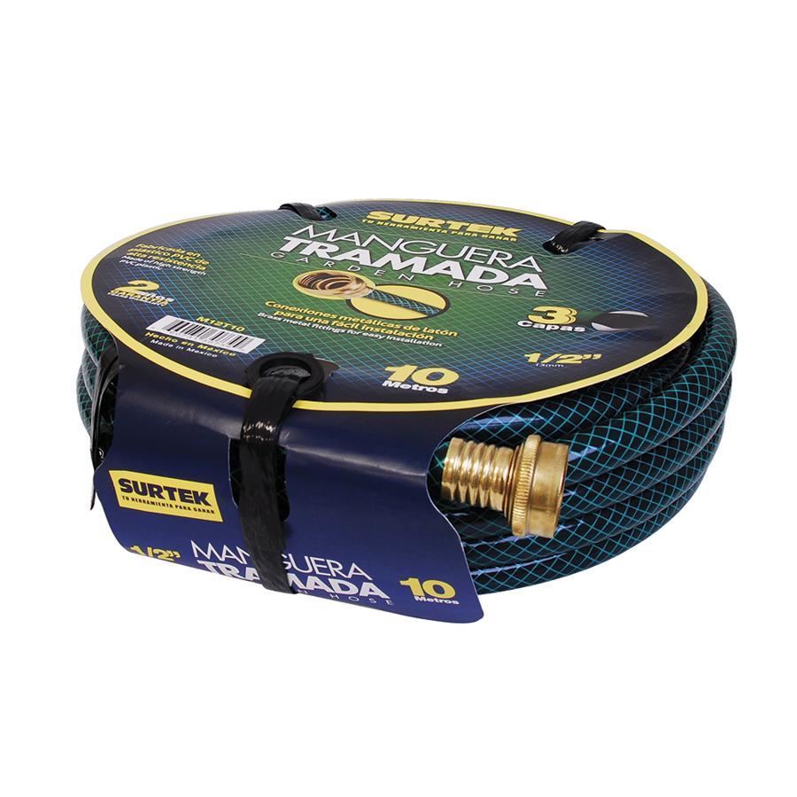 [SUR-M12T25] Manguera para jardín tramada con conector metálico 1/2", 25 m