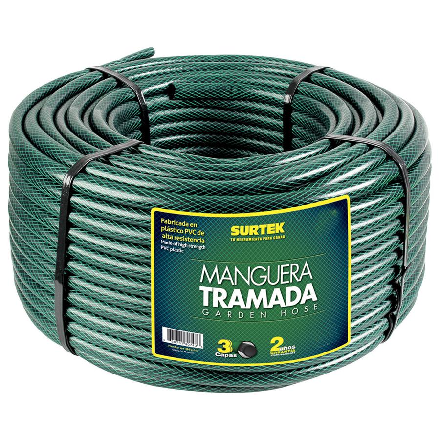 [SUR-M1T100] Manguera para jardín tramada en rollo verde 1", 100 m