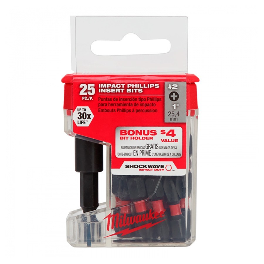 [AMIL48325004] Puntas de Impacto phillips #2 x 2" bote 15 piezas