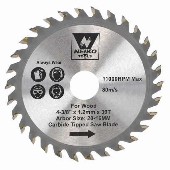 [RIG10771A] Disco Sierra Circular 4-3/8" x 5/8" x 3/4" 30 Dientes de Carburo