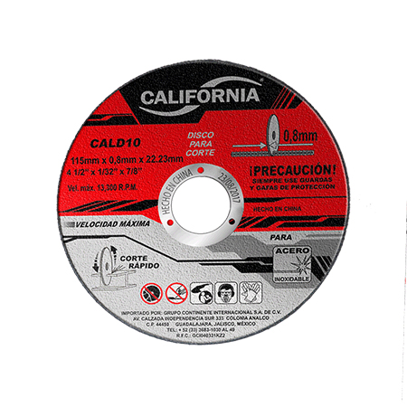 [CALD10] Disco De Corte 4 1/2" X 1/32"X 7/8" Acero Inoxidable