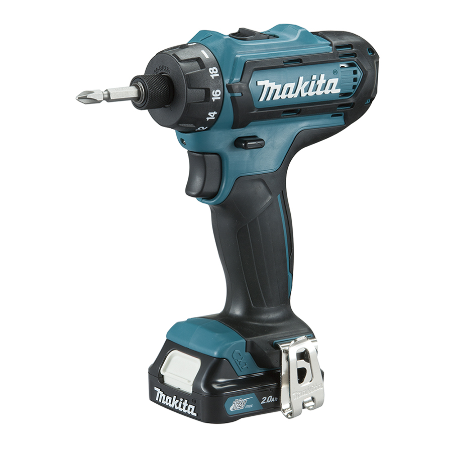 [MAKDF031DWYE] Taladro Atornillador 3/8" 0-450 0-1,700 Rpm Li-Ion 2 Bateria