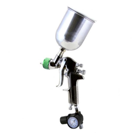 [STK40301] Pistola Para Pintar 1/4" Npt 1.5 Mm Hvlp Vaso Metal Manómetro