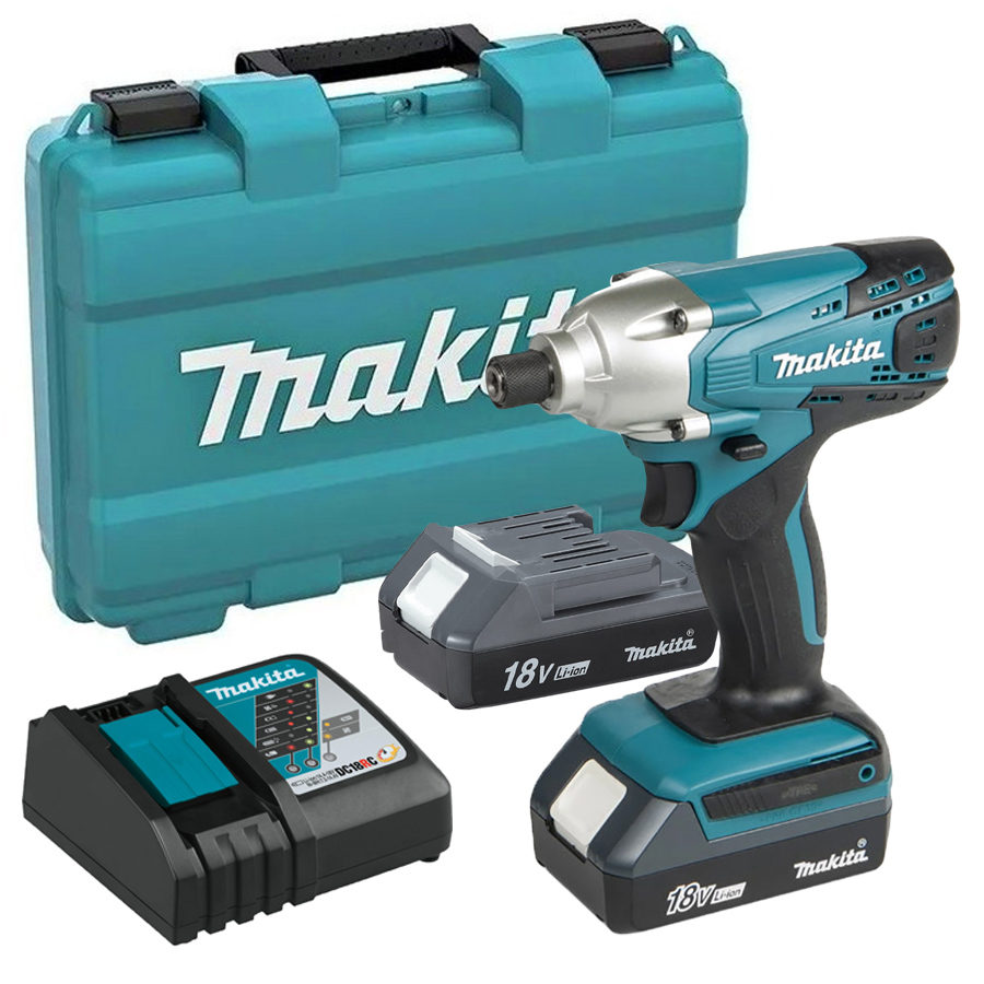 [MAKDT02] Atornillador de Impacto 1/4" 18 V + 2 baterías 1.1 A + cargador
