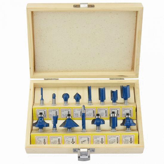 [RIG10100] Brocas Para Router 15 Pzas. Zanco 1/4" Carburo