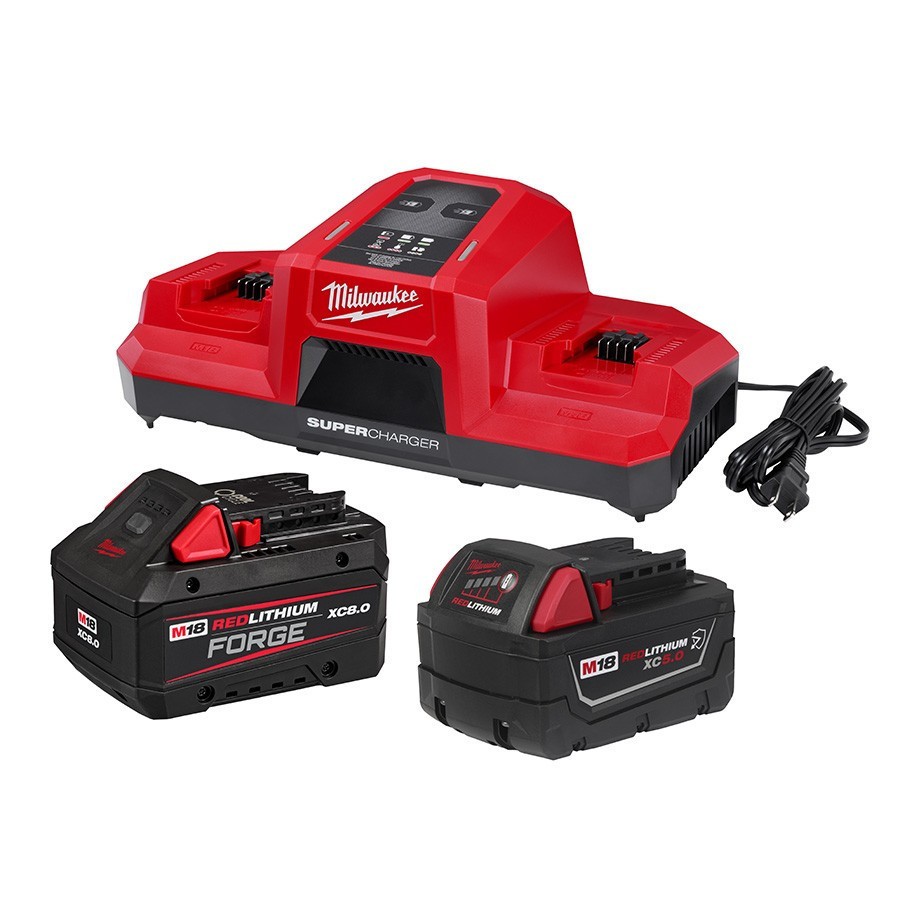 [AMILPACKM18] Combo super cargador + batería M18 FORGE 8 Ah + batería M18 5 Ah Milwaukee