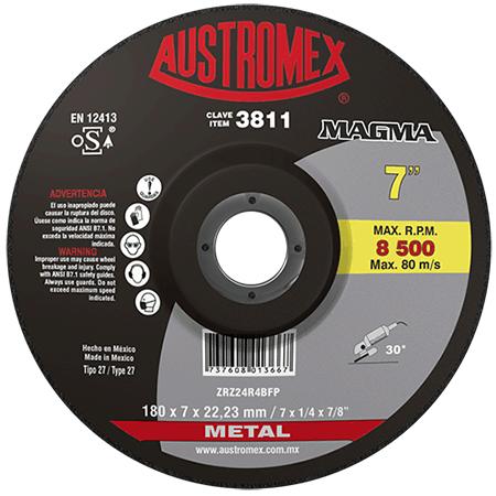 [AUS3811] Disco P/Desbaste Metal 7" X 1/4" X 7/8" 381 Plus