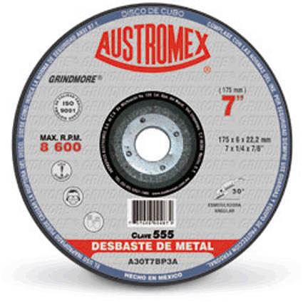 [AUS555] Disco P/Desbaste Metal 7" X 1/4" X 7/8" Grindmore Nr