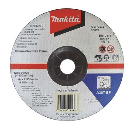 [B44127] Disco Abrasivo 4 1/2" x 1/8" x 7/8" para metal