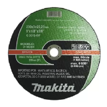 [D18384] Disco Abrasivo Corte Concreto 9 1/8" 7/8"