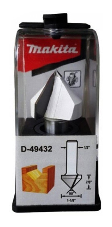 [D49432] Fresa Ranuradora en V 1-1/8"x7/8"x1/2" 2 filos