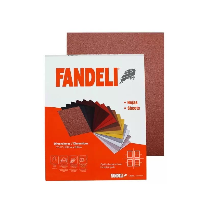 [FND00075] Lija Esmeril Grado 120 Línea J-86 9"X 11" Fandeli Fnd00075